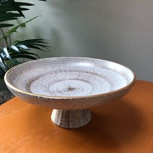 Vintage Royal Haeger gold tweed pedestal dish
